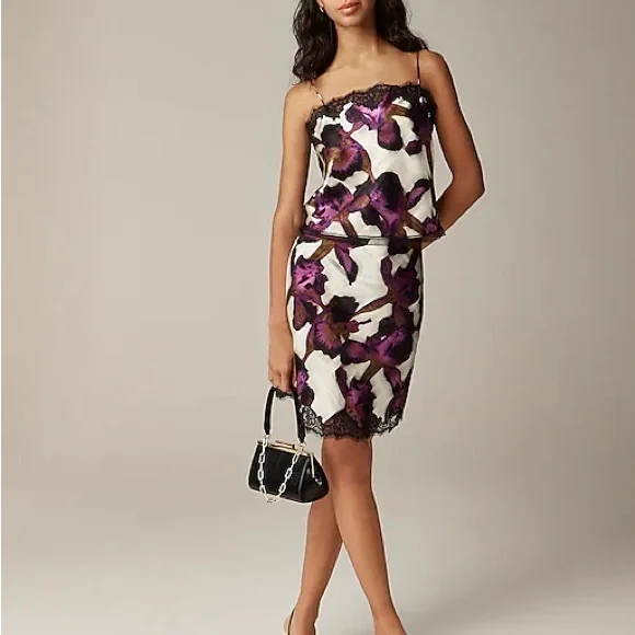 NWT J.Crew Lace-trim camisole top in iris floral (size M) - Picture 8 of 8